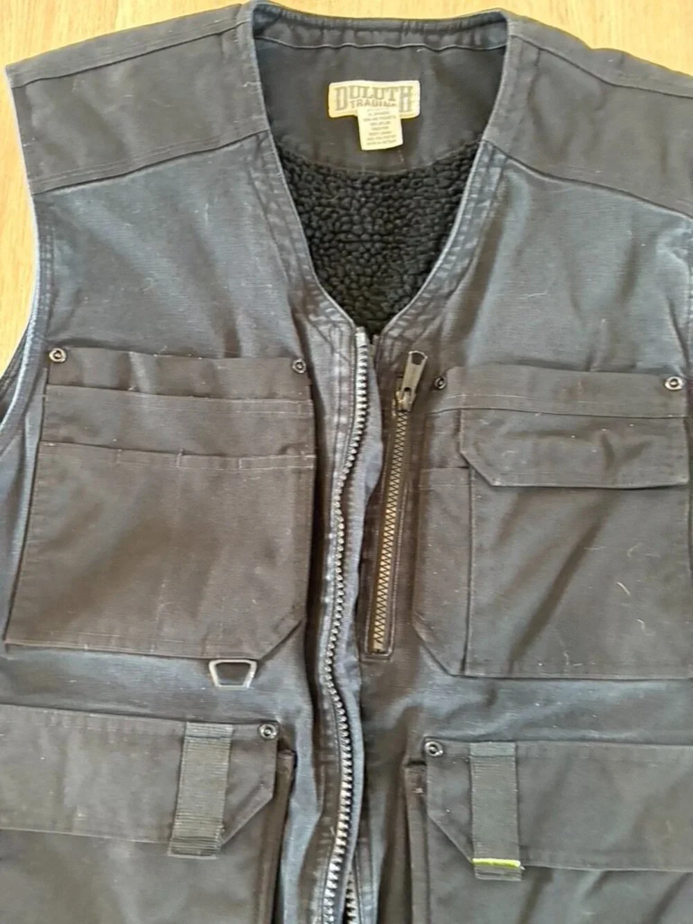 Duluth Trading Co Iron Range Fire Hose Lined vest Black Large